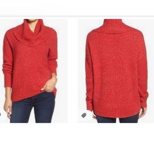 NEW Women's Michael Kors Wool Drape Red Sweater L